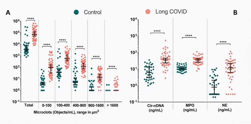 Microclot Comparison Scatter Plot: Control vs Long COVID